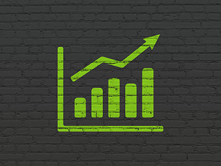 Image showing Marketing concept: Growth Graph on wall background