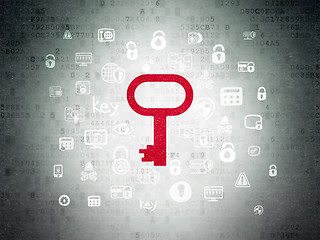 Image showing Security concept: Key on Digital Data Paper background