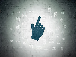 Image showing Advertising concept: Mouse Cursor on Digital Data Paper background