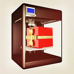 Image showing 3d printer - gift. Modern technologies. Creating products of the