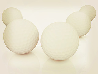 Image showing Golf ball. 3D rendering. Vintage style