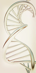 Image showing DNA structure model on white. 3d illustration. Vintage style