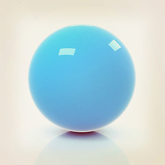Image showing Blue 3D rendering of sphere.. Vintage style