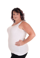 Image showing Oversized woman in white t-shirt