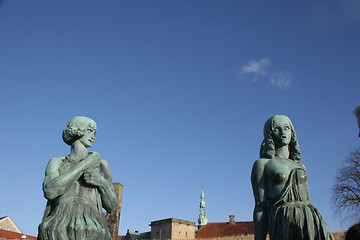 Image showing Statues fronting Kronborg Castle