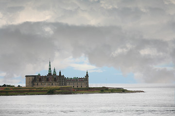 Image showing Kronborg Castle viewed from the ferry to Sweden