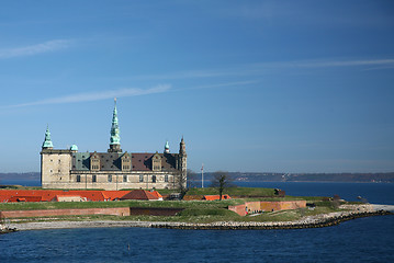 Image showing Kronborg Castle viewed from the ferry to Sweden