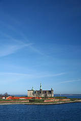 Image showing Kronborg Castle viewed from the ferry to Sweden