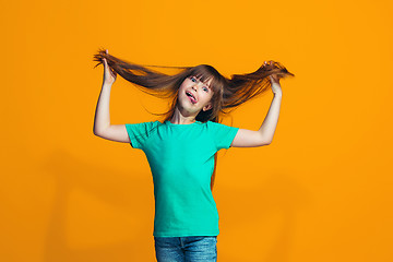 Image showing The squint eyed teen girl with weird expression