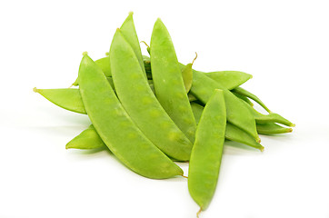 Image showing Pile of fresh snap peas