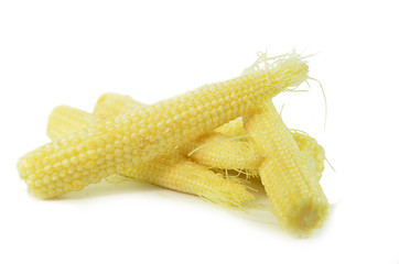 Image showing Heap of fresh young baby corn 