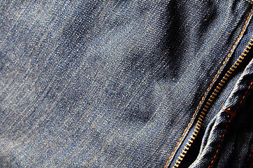 Image showing Denim jeans background with zipper
