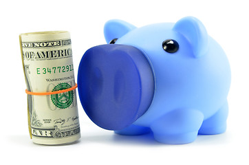 Image showing US dollarcash money and piggy bank