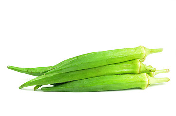 Image showing Green okra isolated