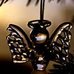 Image showing Toy glass angel decoration on the xmas tree