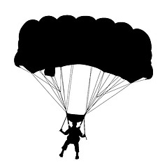 Image showing Skydiver flying with parachute