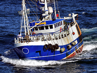 Image showing Fishing Boat at Speed.