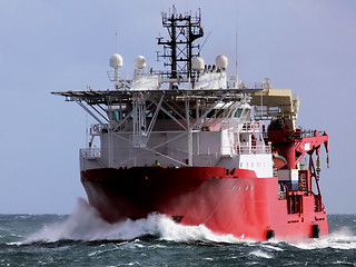 Image showing Diving Vessel Underway.