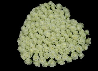 Image showing heart of white roses