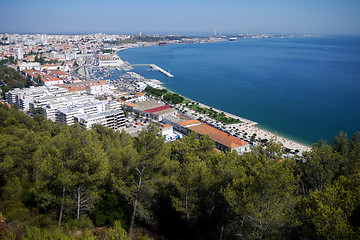 Image showing Setubal Waterfront and Harbour.