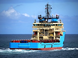 Image showing Supply Ship Underway to Sea.