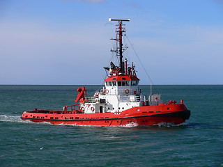 Image showing Tugboat Underway at Sea.