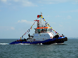 Image showing Harbour Tugboat in Bay.