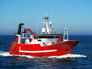 Image showing Red Fishing Boat.