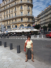 Image showing editorial Marseille France brasserie restaurant on main road.