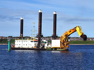 Image showing Backhoe Dredger.