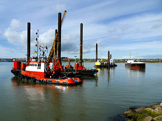 Image showing Harbour Construction Vessels.