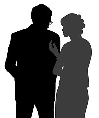 Image showing Man and woman discreet conversation