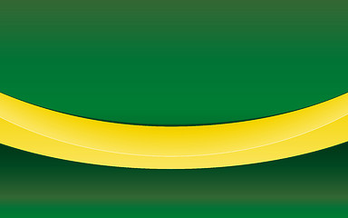 Image showing Simple abstract empty green background with bright yellow ribbon