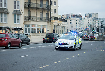 Image showing Police Car Responding to Emergency Call