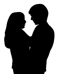 Image showing Couple hugging and talking