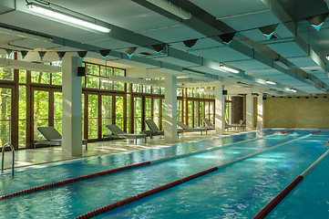 Image showing Interior of a public swimming pool