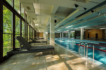 Image showing Interior of a public swimming pool