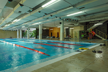 Image showing Interior of a public swimming pool