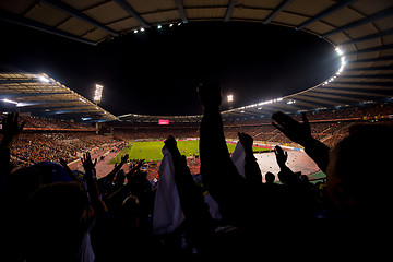 Image showing soccer fans support their favorite sports team