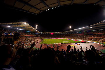 Image showing soccer fans support their favorite sports team