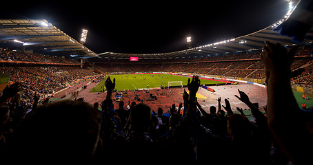 Image showing soccer fans support their favorite sports team