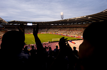 Image showing soccer fans support their favorite sports team