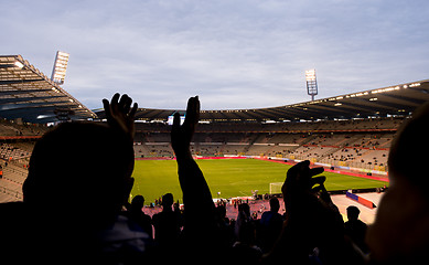 Image showing soccer fans support their favorite sports team