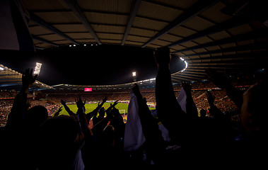 Image showing soccer fans support their favorite sports team