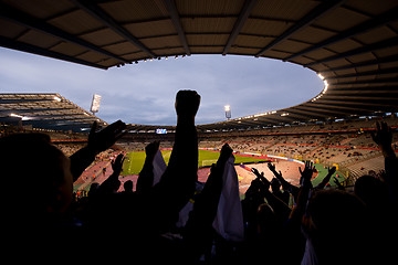 Image showing soccer fans support their favorite sports team