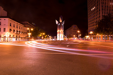 Image showing night shot of traffic in Brussels