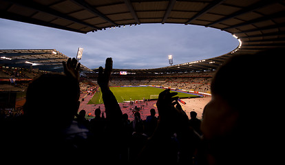 Image showing soccer fans support their favorite sports team