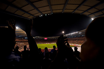 Image showing soccer fans support their favorite sports team