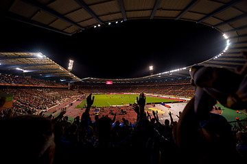 Image showing soccer fans support their favorite sports team