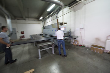 Image showing workers in a factory of wooden furniture